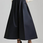Loose Wide Leg No Belt Pleated Pockets Solid Color Flared Trousers Pants