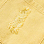 Distressed Raw Hem Denim Jacket with Chest Pockets