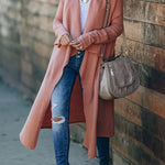 Fireside Pocketed Oversized Drape Neckline Knit Cardigan