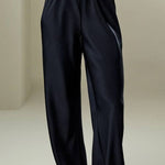 Bias-cut satin trousers