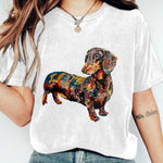 Women's Dachshund Print Casual T-shirt