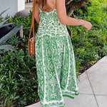 Strappy Backless Botanical Garden Print Maxi Dress