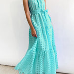 Loose Sleeveless Plaid Ribbed Stand Collar Maxi Dresses