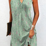 Loose Plus Size Printed Split-Joint V-Neck Mini Dresses
