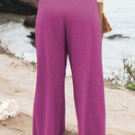 Fresh Air Linen Blend Pocketed Smocked Pants
