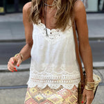 Lace hollow lace camisole with bottoming shirt top