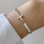 Pearl Cross Bracelet