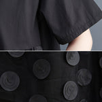 Original Casual Loose Polka-Dot Split-Joint Midi Shirt Dress