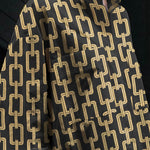 High-Low Long Sleeves Printed Split-Joint Blouses