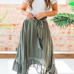 High waist irregular splicing all-match casual skirt