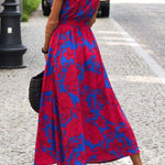 V-neck slit mid-length jumpsuit
