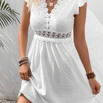 Casual Knit Jacquard Cutout Mini Dress