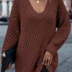 Solid Drop Shoulder Cotton Oversized Sweater
