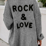Drop Shoulder Open Front Knit Oversized Sweater Cardigan