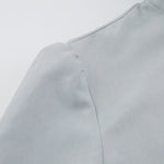 Long Sleeves Loose Solid Color Split-Joint High-Neck Blouses