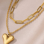 Irregular Chain Industrial Chic Heart Necklace