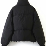 Stand Collar Zipper Pocket Thick Warm Cotton Jacket
