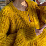 Loose Solid Color Long Sleeve Cardigan Sweater