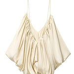 Margovil Spaghetti Strap Draped Satin Top