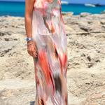 Multicolor Printed Suspender Dress