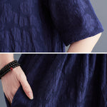 Cotton Blend Solid Color Irregularity Dress