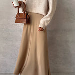 TAN SATIN SKIRT