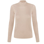 Long Sleeves Skinny Solid Color High Neck Pullovers Sweater Sweater Tops