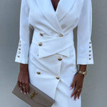 Suit collar slim fit double-breasted button jacket