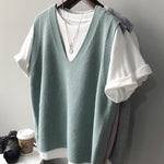 Simple 9 Colors V-Neck Loose Sleeveless Vest