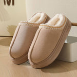 Plush platform warm slippers