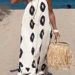 Plenty of Sunshine Ethnic Print One Shoulder Loose Maxi Dress