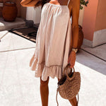 Solid Ruffle Cami Beach Dress