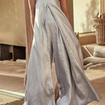 Casual Wide Leg Strapless Solid Color Tube Jumpsuits