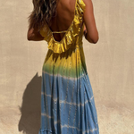 Gold Lurex Tie-Dye Maxi Dress