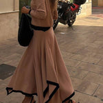 Long Sleeve Skirt Two Piece Set