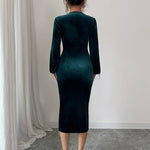 Bodycon High Waisted Asymmetric Split-Joint Tasseled Round-Neck Midi Dresses