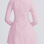 A-Line Bodycon Solid Color Zipper Square-Neck Mini Dresses