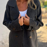 Solid Color Lapel Long Sleeve Button Casual Jacket
