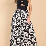 Elasticated high-rise wide-leg culottes