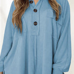 Lapel Knit Long Sleeve Top