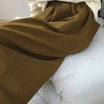 Harem Pants Wide Leg Elasticity Solid Color Split-Joint Pants Trousers