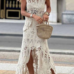 Casual Irregular Hollow Lace Tank Tops