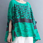 Original Printing Batwing Sleeve T-Shirts Tops