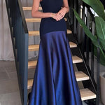 Margovil Strapless Patchwork Flare Gown Maxi Party Dress