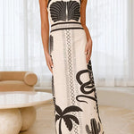 Margovil Palm Canyon Print Criss Cross Halter Maxi Dress