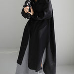 Simple Long Sleeves Split-Side Solid Color Lapel Midi Dresses Shirt Dress