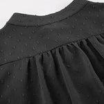 Elegant Loose Dots Puff Sleeves Shirt