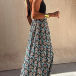INKA black-geometric long dress