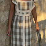 Casual Elegant Plaid Patchwork Flounce Square Collar A Line Dresses