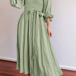 FRENCH RUFFLED LANTERN SLEEVES MULTI-WEAR DRESS